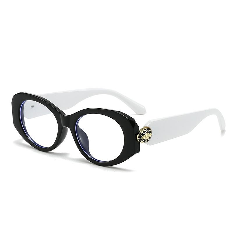 New Oval Shape Fashionable Sunglasses for Women Snake Head Metal Frame Versatile High-End Feeling Stylish Accessory for Ladies