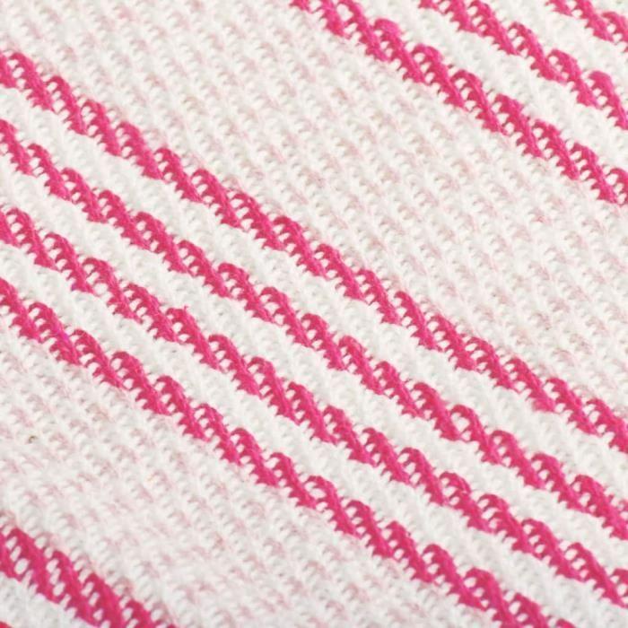 VidaXL Couverture coton à rayures 160 x 210 cm Rose et Blanc