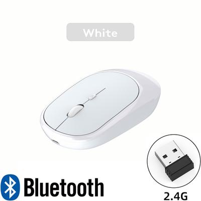 Wireless Bluetooth Mouse For Macbook Pc Ipad Rechargeable Dual Modes Bluetooth 2.4g Usb Mouse 3 Adjustable Dpi For Tablet Laptop