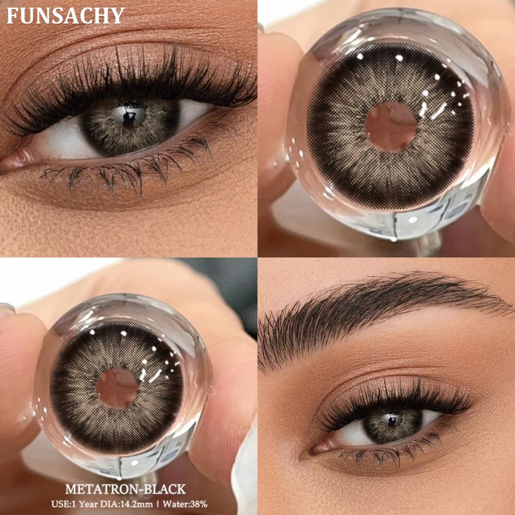 Funsachy 1 Paar natürliche farbige Kontaktlinsen für Augen, kosmetische farbige Linsen, braune Kontaktlinsen, Jahres-Beauty-Farblinsen-Augen