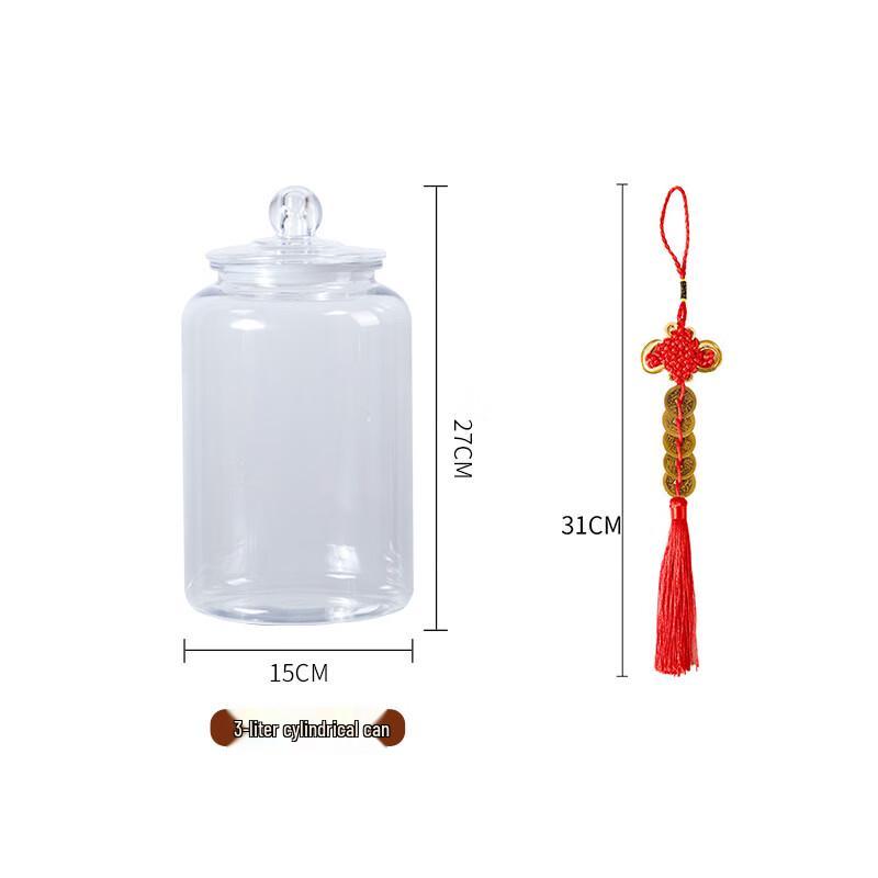 Thickened 3L PET Food Storage Jar with Chinese Knot