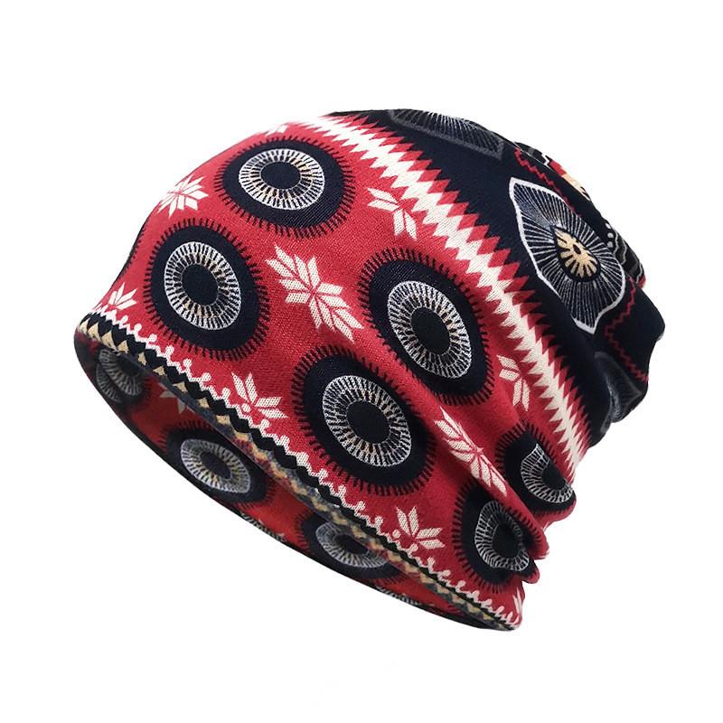 Vintage Style Pullover Cap With Printed Design For Casual Winter Outfits