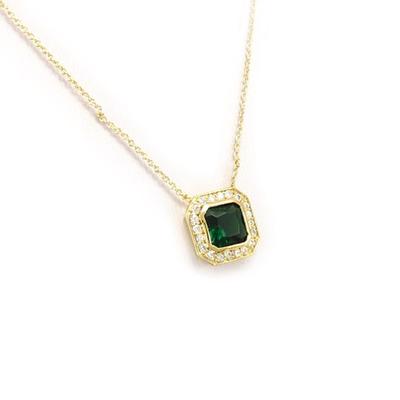 [K6684] - Green 'Sissi' Gold-Plated Necklace