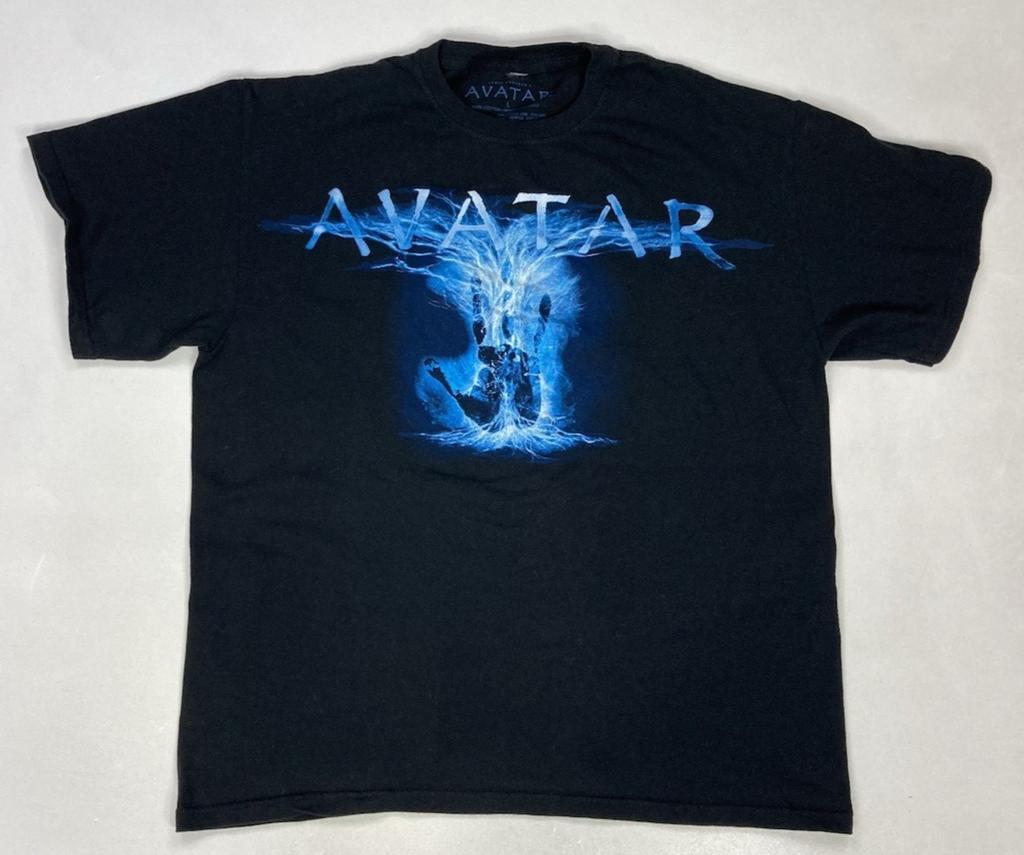 VINTAGE Avatar James Cameron 2009 Film Grafica Maglietta Uomo L Nero Mano