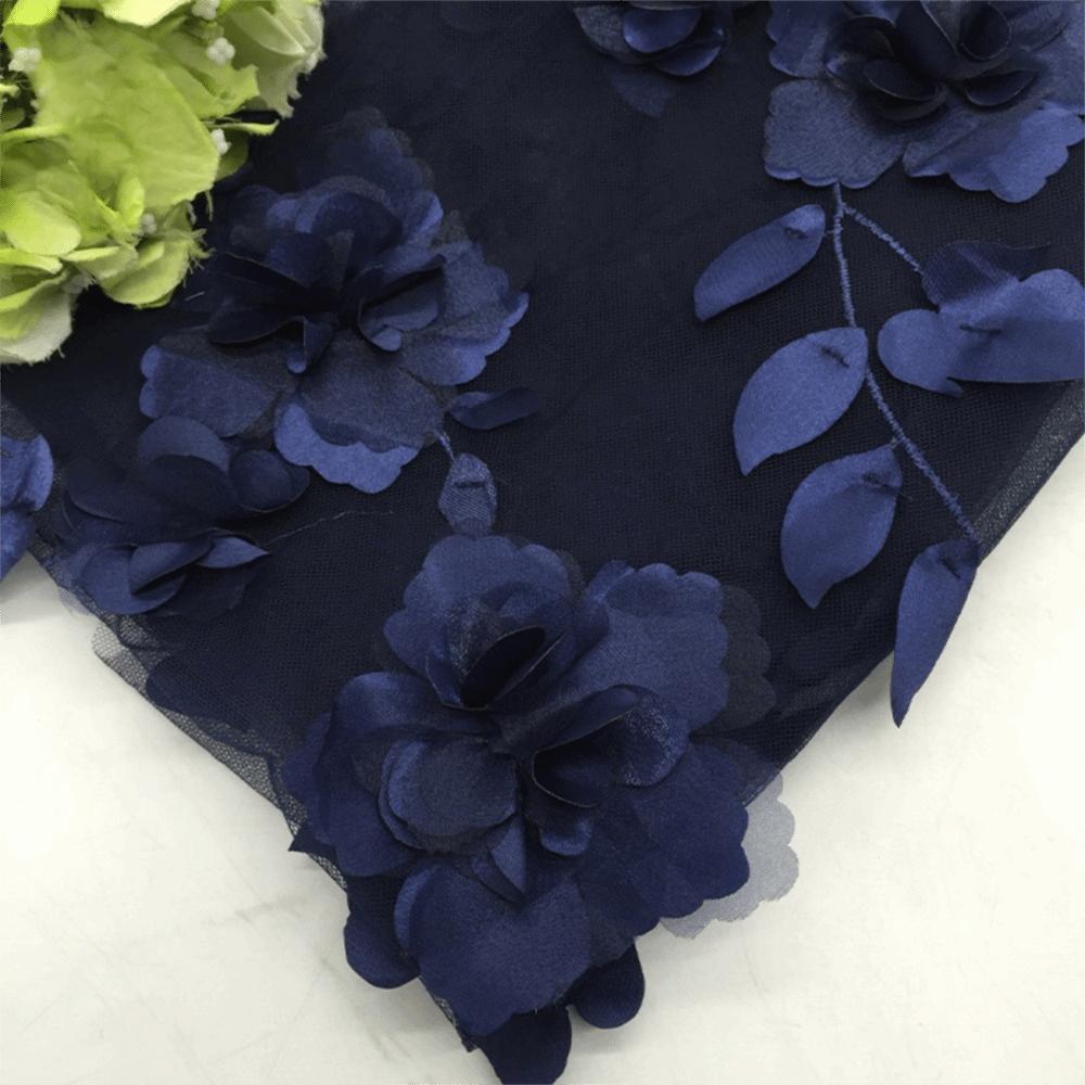 With Beads Embroidery Lace Fabric 140cm*1 Yard Clothing Sewing Fabric  Wedding Dress Applique