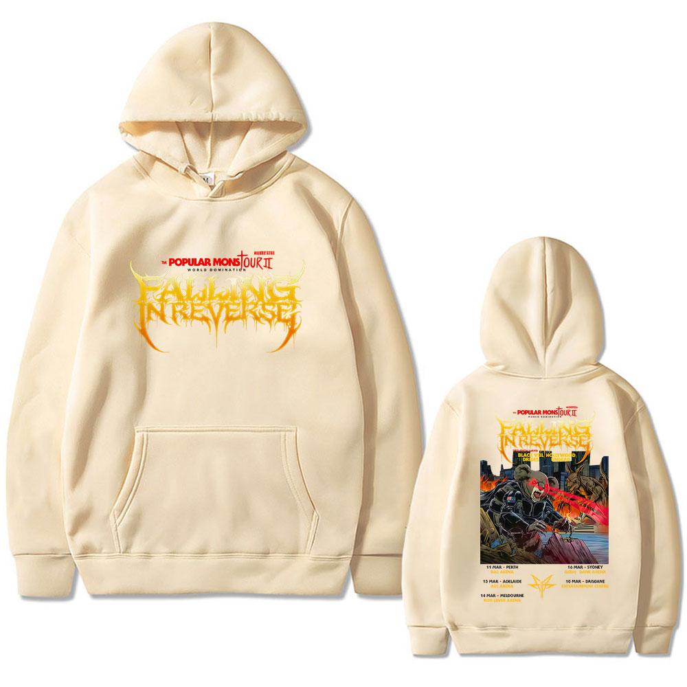 Falling in Reverse Popular Mons Tour II Hoodie Men Women Rock Metal Oversized Streetwear Male Casual Sweatshirts