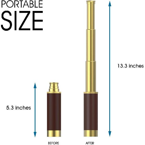 

Пиратский телескоп-подзорная труба Карманный компас Набор игрушек для детей на пиратскую вечеринку, Ретро пиратский телескоп с зумом 25x30 Подзорная труба с пиратским карманным компасом