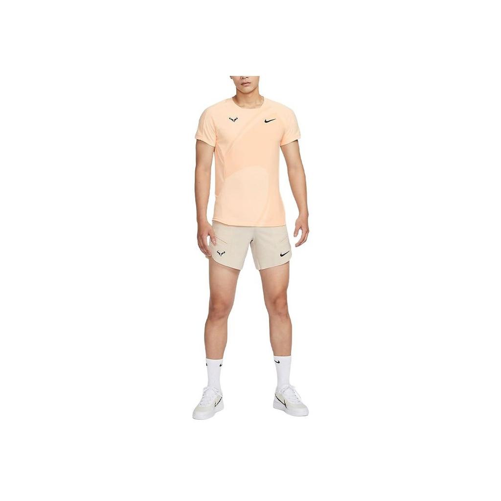 Nike Dri-Fit Adv Rafa Solid Quick-Dry Tennis Short Sleeve T-Shirt Men Tops Ice-Peach-Red DV2878-801