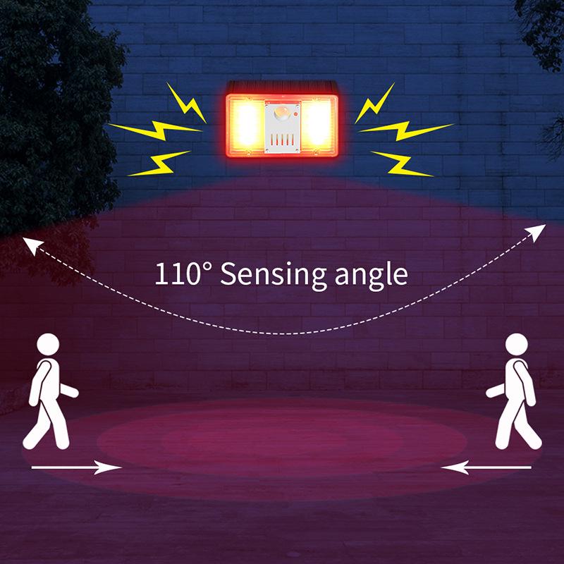 Solar Alarm Wall Light with Sound, Infrared Motion Sensor for RV, Camping, Courtyard, or Front Door Lighting