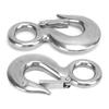 2pcs 1.5 Tons Eye Slip Hook with Safety Latch Stainless Steel Marine Lifting Eye Hoist Hook