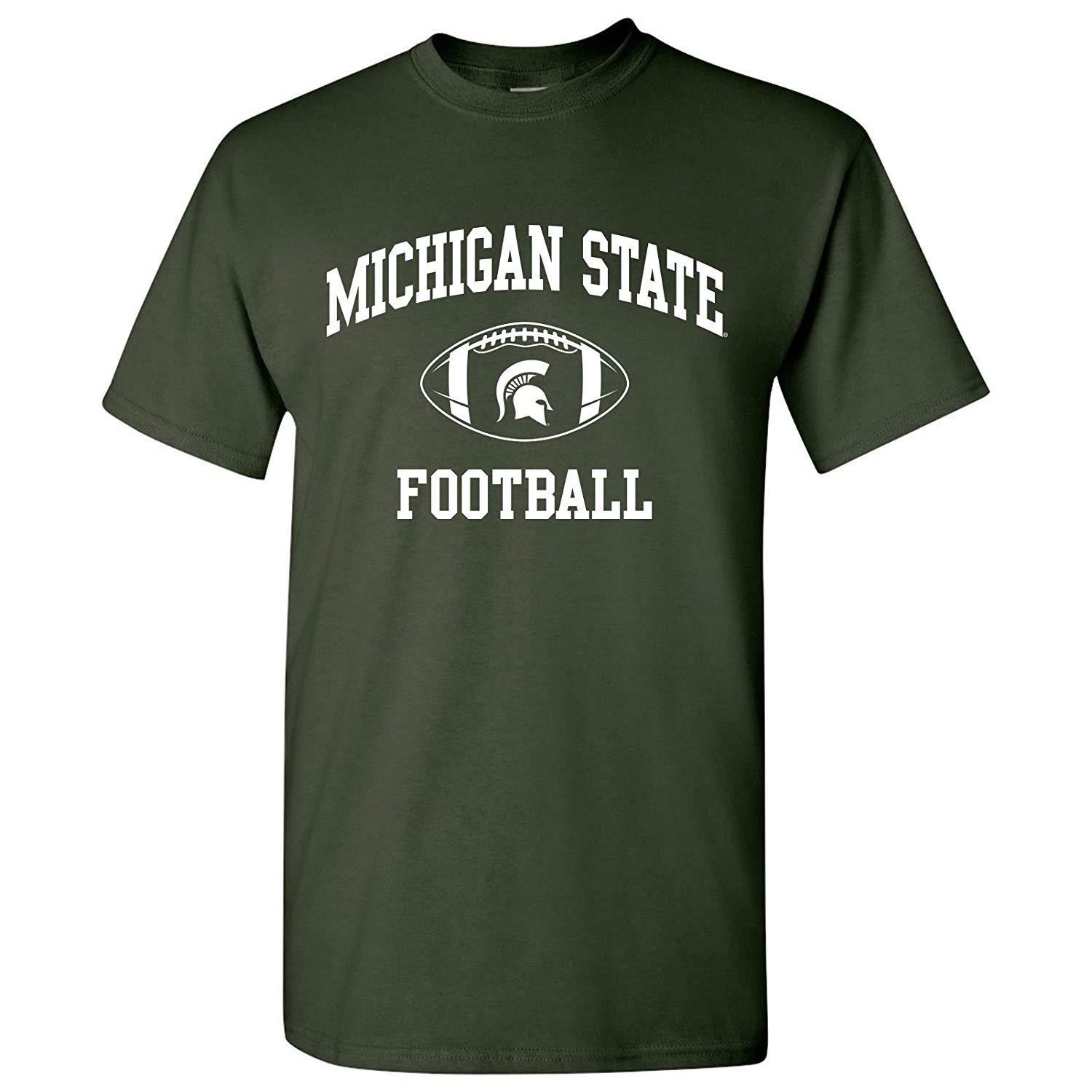 Michigan State Spartans Classic Football Arch Licensed Unisex T-Shirt - Forest M