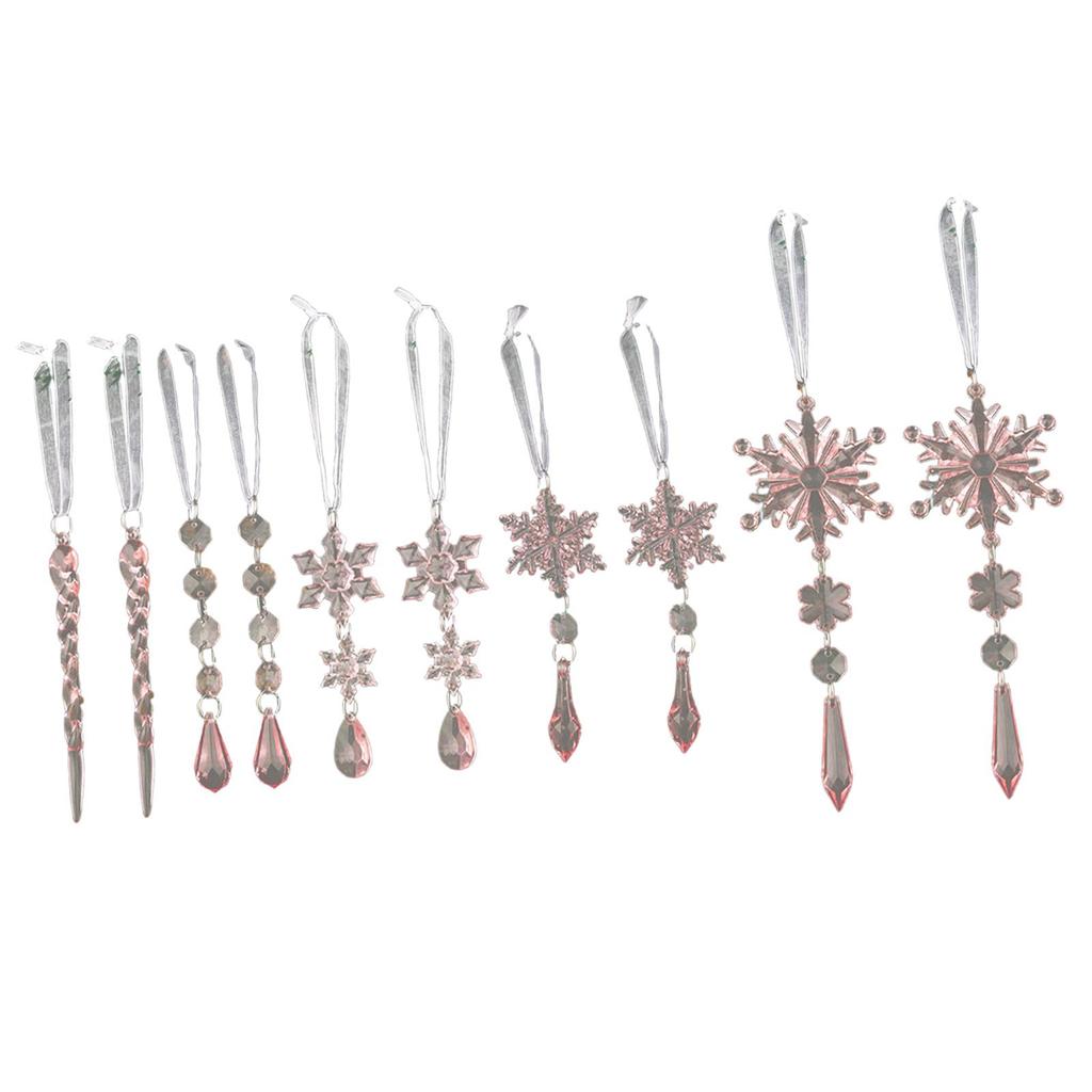 Snowflakes Icicles Ornaments Christmas Tree Decoration Seasonal Decor Collection Drop Ornaments Xmas Tree Pendants for Party