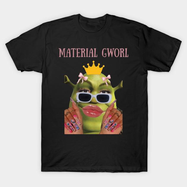 

Men Black Print T-shirt Material Gworl - Funny Shrek Meme - Baddie Shrek No-Cut Transfer Paper Print Cotton Tshirt 3XL чорний