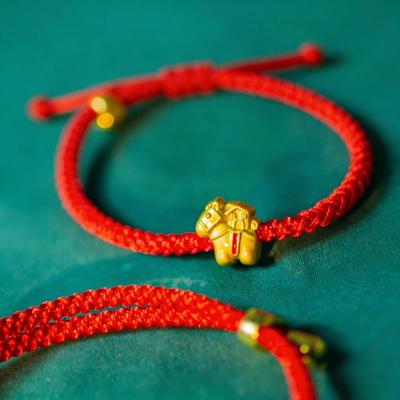 Neujahr Schmuck Geschenk 2026: Glücksbändchen mit Feng Shui Amulett, Rotes Seil Chinesisches Pferde-Tierkreiszeichen für Männer und Frauen