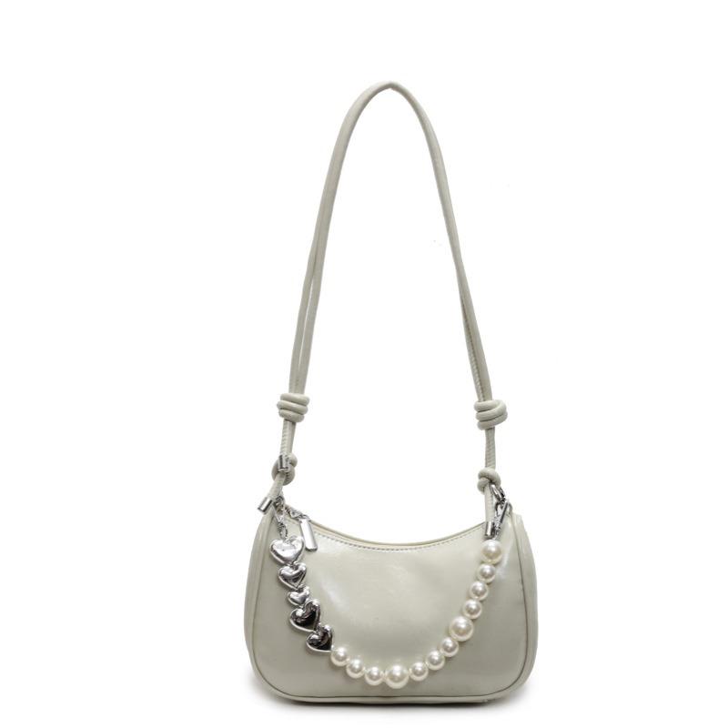 Premium Pearl Chain Underarm Bag Women's Niche Fashion Versatile Simple Style Messenger Bag