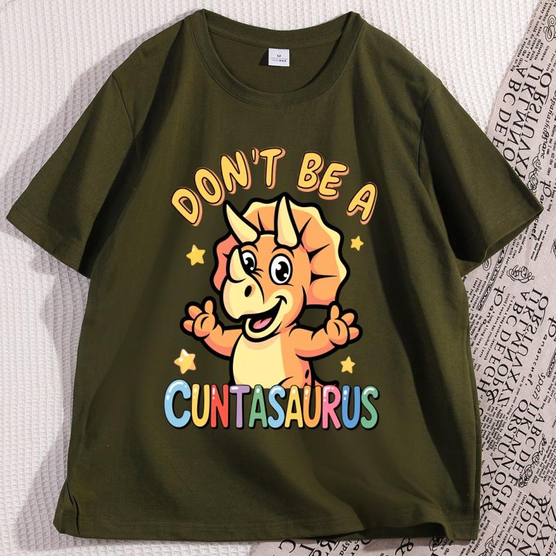 Cuntasaurus Dinosaur TShirt for Men Women Funny Cotton Short Sleeve High Quality Tee Shirt Printed Casual Man Clothing
