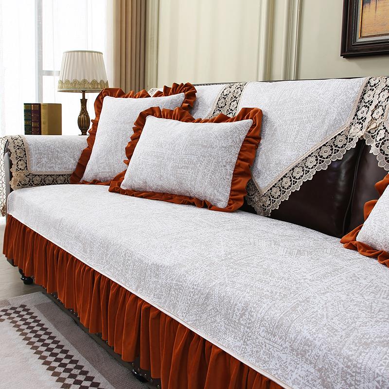Fashion Chenille Sofa Cushions Anti-Slip Retro Jacquard Sofa Covers Home Decoration Living Room Armchairs Seat Towel Slipcover