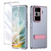 KEYSION Transparent Case for Huawei HONOR Magic Vs3 Hard PC Metal Kickstand Shockproof Phone Cover with Glass Screen Protector