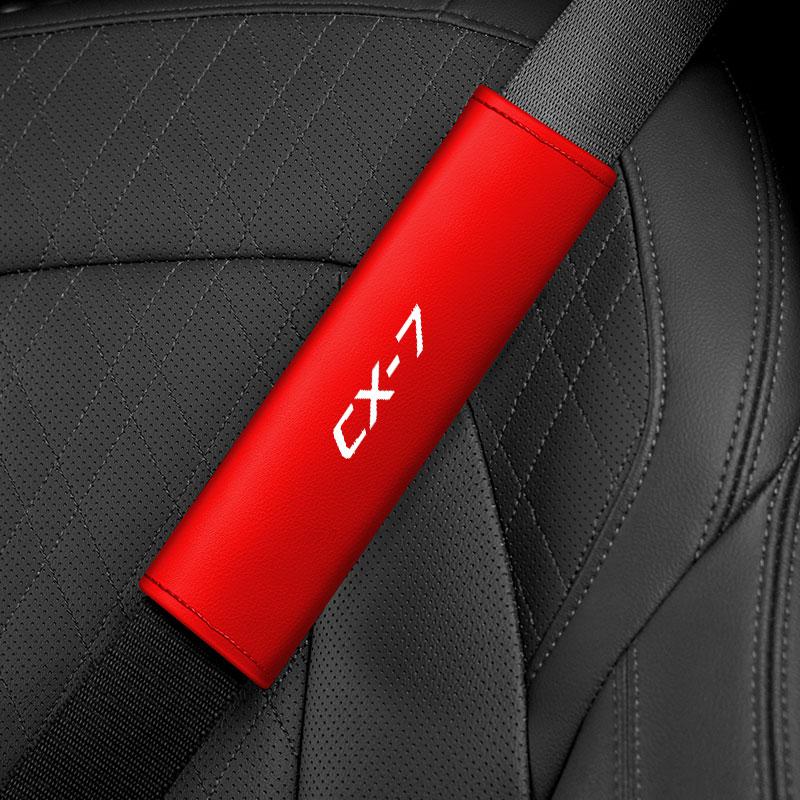 Car Styling Seat Belt Cover Leather Seatbelt Shoulder Strap Protector Pads For Mazda CX3 CX7 CX4 CX8 CX30 car Accessories