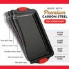 High-Temperature Non-Stick Carbon Steel Baking Tray with Handle for Cookies and Cakes