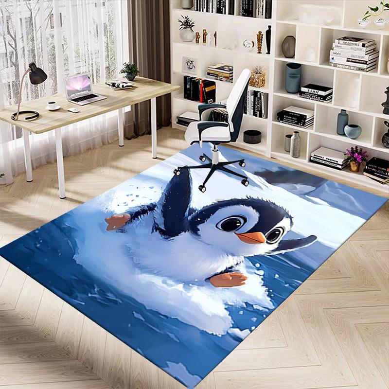 1PC Penguin Snow Non-Slip Floor carpet, suitable for Office, bedroomand playrooms. It can also be used as a sofa footrest cover-T60
