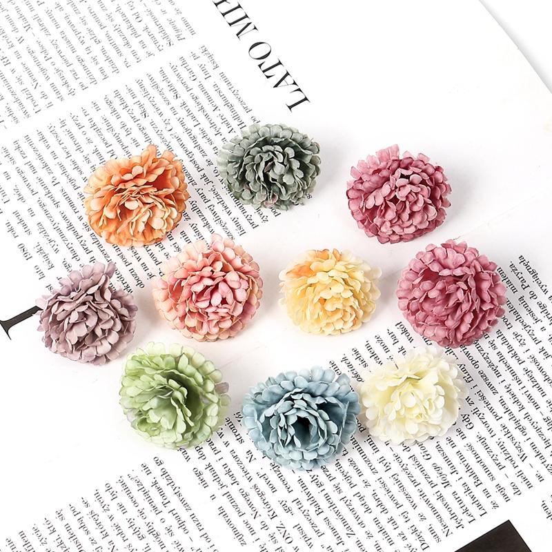 10/20Pcs Artificial Hydrangea Flowers 3cm Silk Fake Flower For Home Decor Garden DIY Bride Wedding Decoration Wreath Accessories