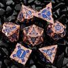 7 Polyhedral Dice, Zinc Alloy Metal, Dungeons and Dragons, DND, TRPG, MTG, Tabletop Games, D20, D12, D10, D8, D6, D4 (Dark Blue Metal)