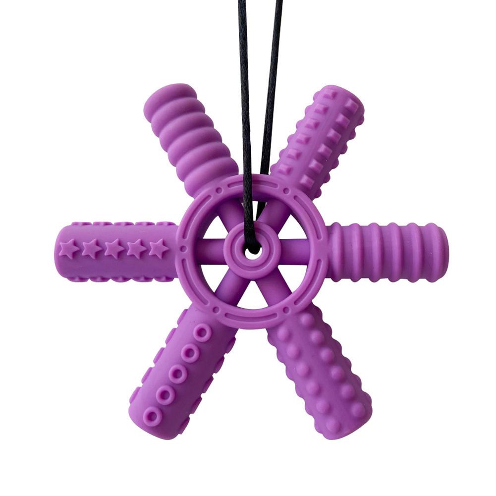 1Pcs BPA Free Silicone Teether Cartoon Sensory Chew Necklace Pendant Oral Motor Chewy Toy Therapy Tools for Kids