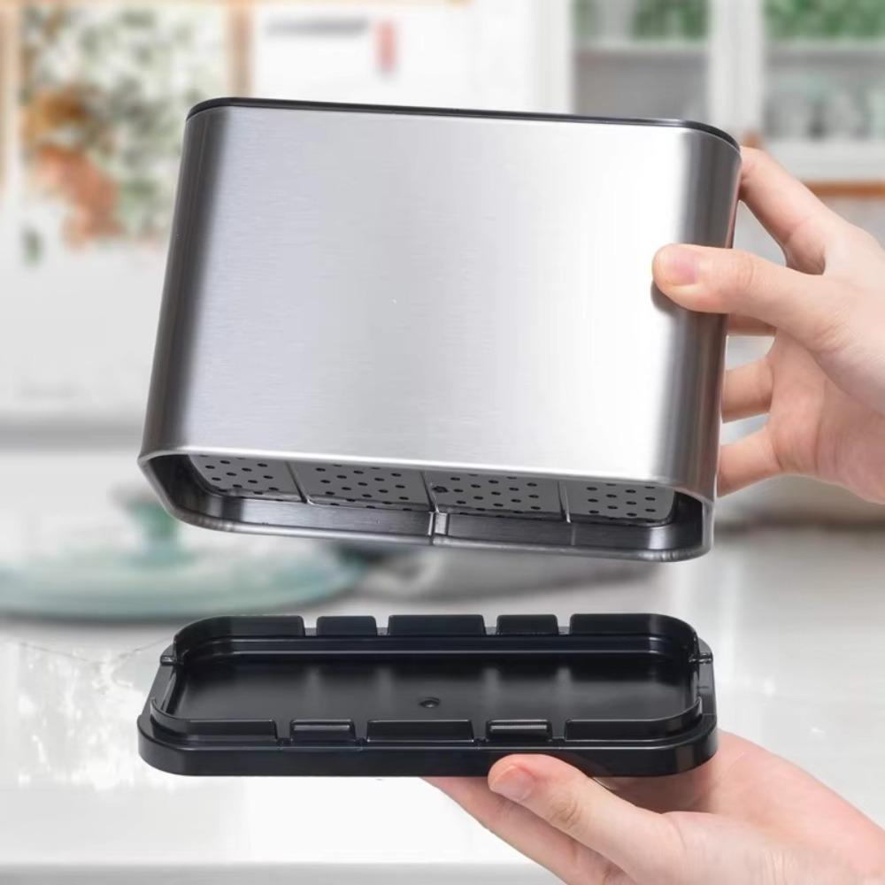 Stainless Steel Kitchen Utensil Holder Multifunctional Spoon Fork Chopstick Holder