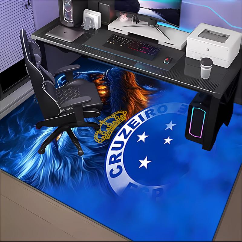 Cru-zeiro Esporte Club Crest Printed Office Carpet Chair Cushion Entryway Rug, Rugs for Living Room, Bedroom Christmas gifts