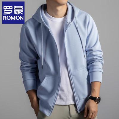 Luomeng Men's Casual Hooded Zip-Up Sweatshirt