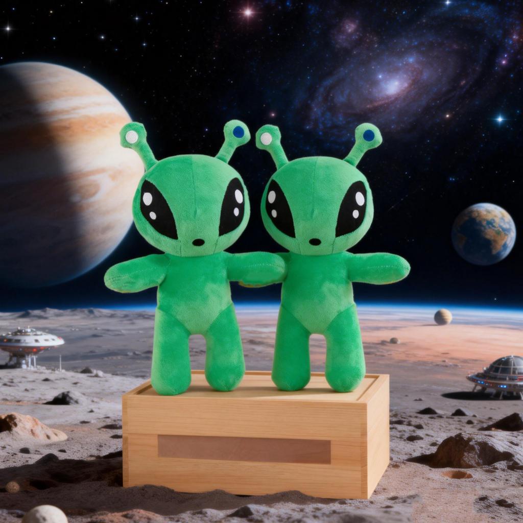 1525Cm Aftonsparv Green Alien Kawaii Plush Toys Alien Soft Stuffed Anime Dolls For Kid Birthday Christmas Gift Valentine'S Day
