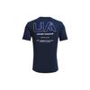 Under Armour Letter Logo Print Casual Short Sleeve T-Shirt Men Tops Academy-Blue 1366443-408