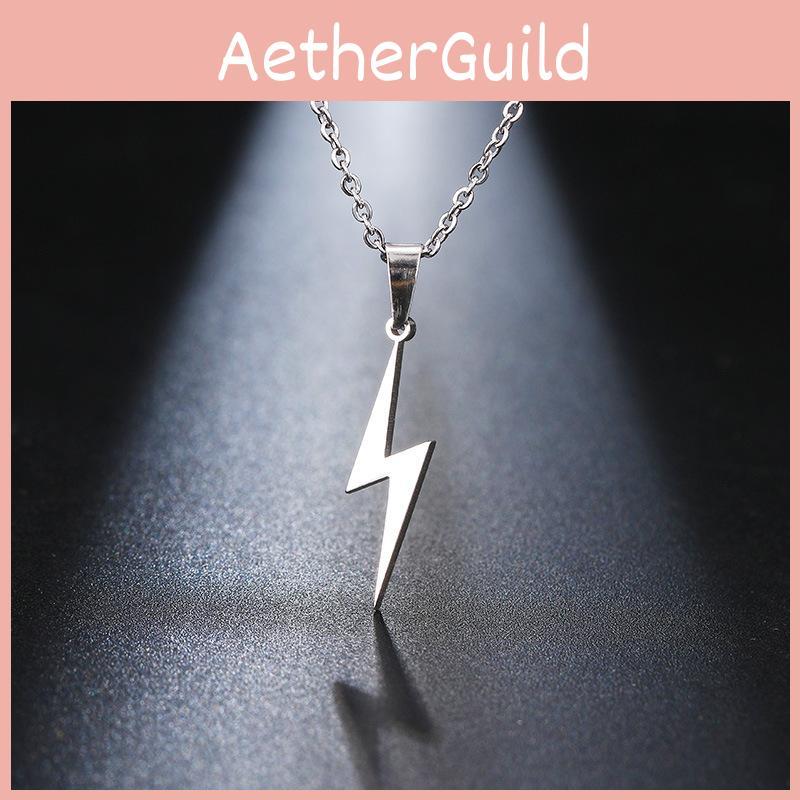 Lightning Design Stainless Steel Necklace For Couples With Fashionable Electroplated Surface