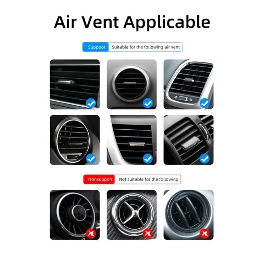 Car Magnetic Air Vent Phone Holder Navigation Cell Stand For Magsafe iPhone 16 15 14 13 12 Samsung Xiaomi Air Outlet Mount Clip