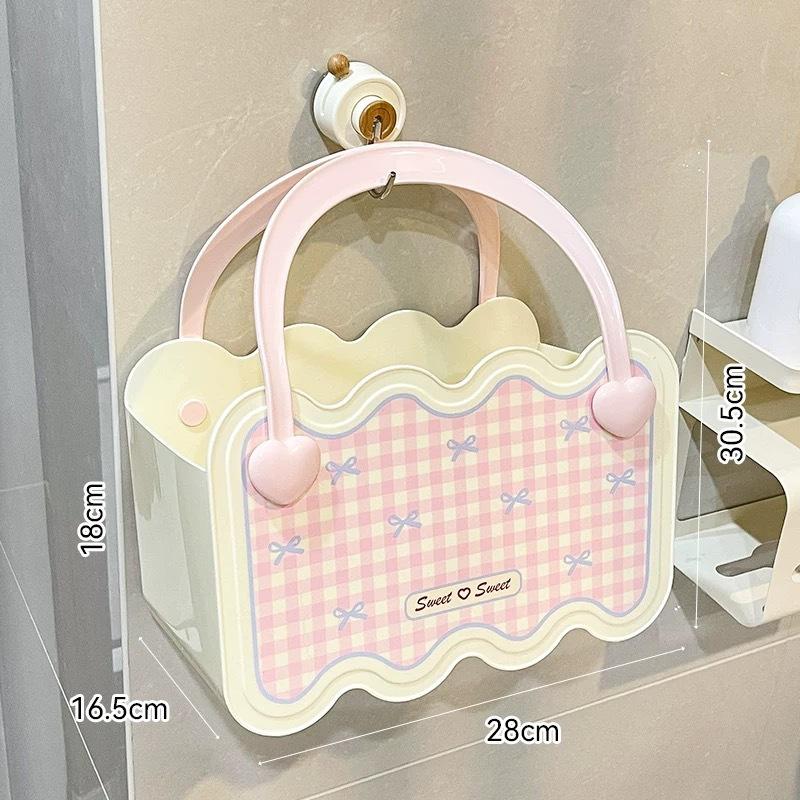 

Korean Style Large Capacity ShowerBasket Drainable Girl s Bath Handheld Dormi Separate Wet And Dry Storage Bath Baskets