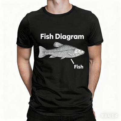 Fun and Funny Fish Picture Meme Pattern Men's T-shirt Men Fashion Harajuku Kawaii T-shirt Women Y2K Creative and Funny Style