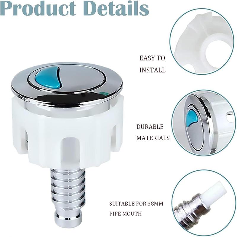 Toilet Flush Button Round Head Dual Flush Toilet Push Button Toilet Tank Button Water Tank Accessories Replacement Toilet Button