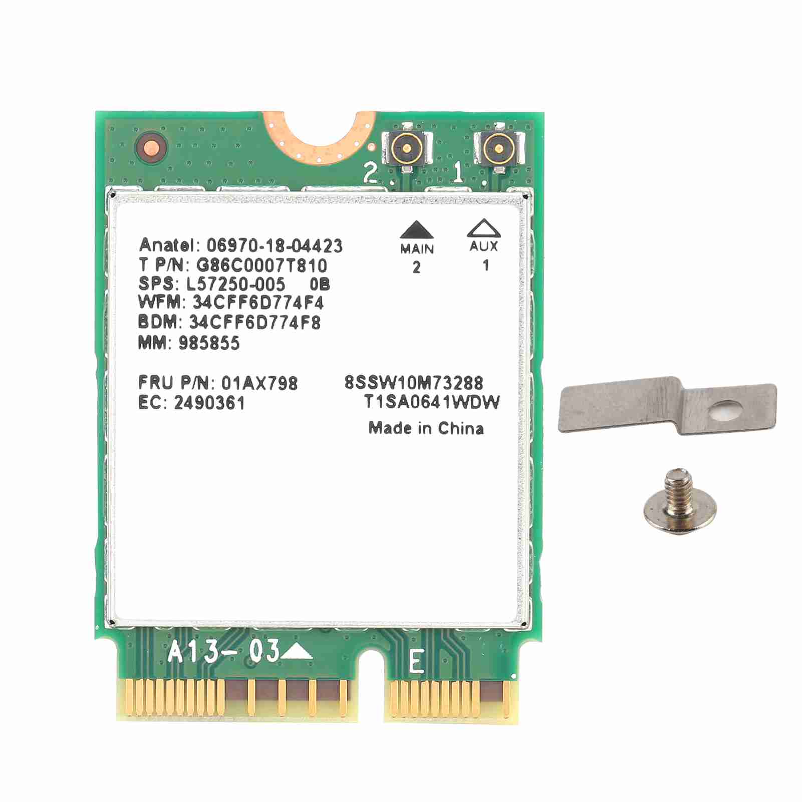 

M.2 Network Card Dual Band Bluetooth5.0 Computer Supplies 802.11ac 2.4Gbps WiFi AX201NGW