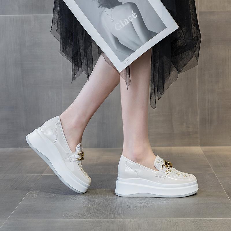 Platform Flats Sneakers Women Shoes Slip on Women Ankle Summer Chunky Heels Fashion Ladies Boots New Genuine Autumn