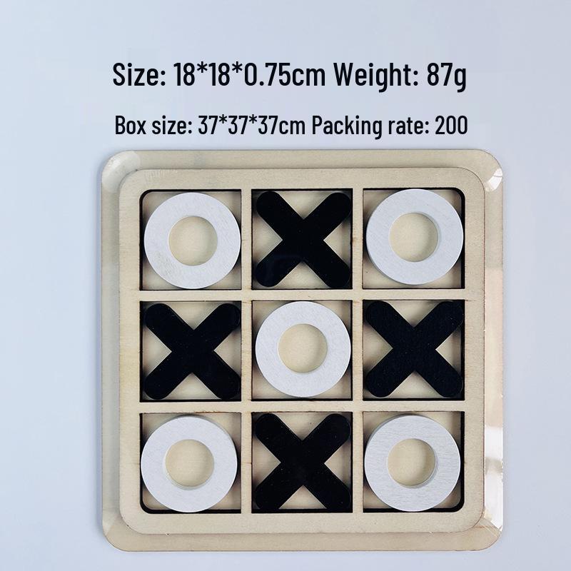 XO Wooden Tic Tac Toe Casual Battle Tabletop Game