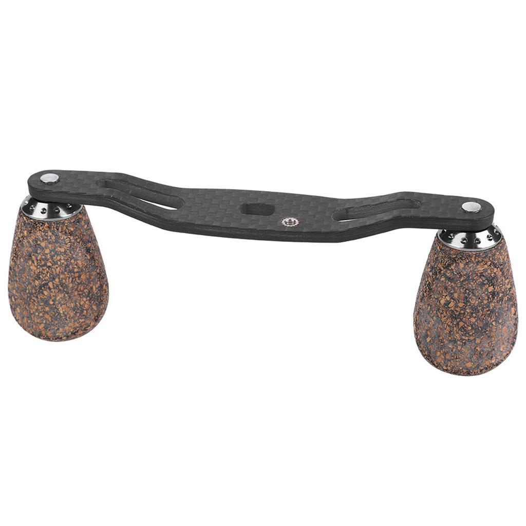 Fishing Reel Handle Wood Knob Carbon Fiber Frame with Fittings Replacement Parts