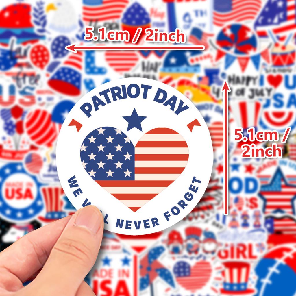 50 American Stickers American Love Butterfly Flag Stickers