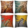 Nordic Style Oil Painting 45*45cm Cushion Cover Polyester Sofa Throw Pillow Car Home Decoration Decorative Pillowcase