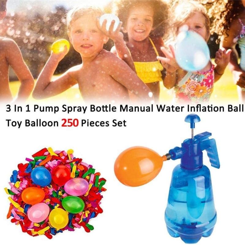 Kids Water Balloon Pressure Sprayer Set Includes 100Pcs Balloon For Outdoor Activities Practical Air Balloon Pump