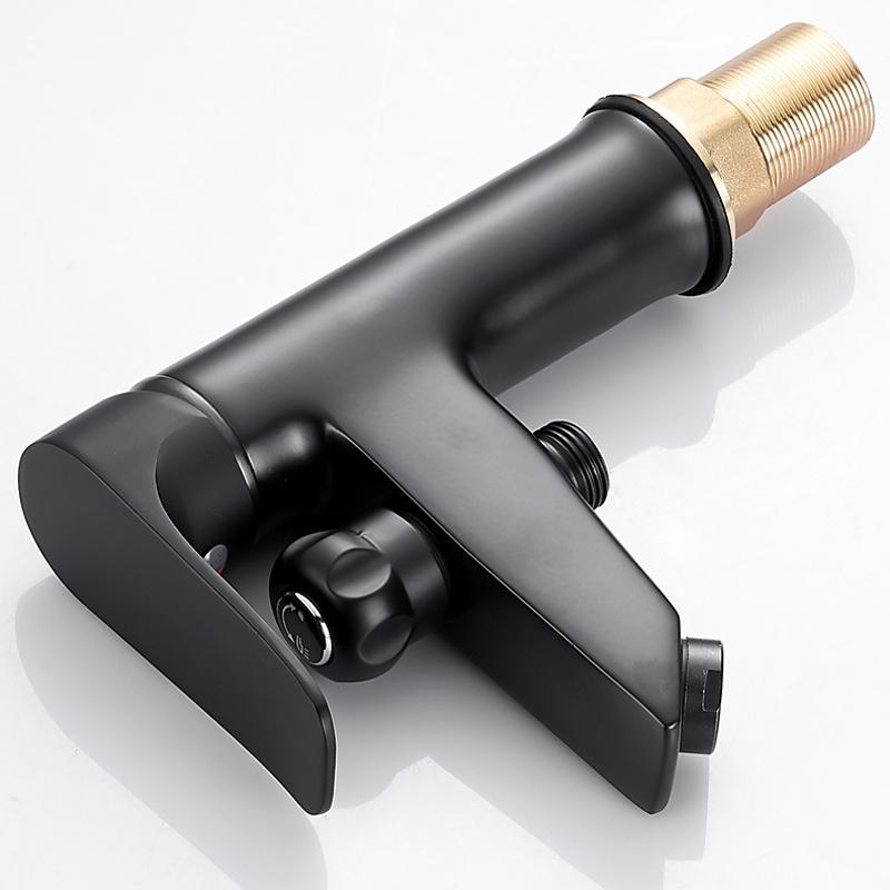 Brass Bathroom Basin Faucet Black Single Handle Tap Sink Faucet Mixer with Shower Head Hot and Cold Water Faucets Mixer Tap
