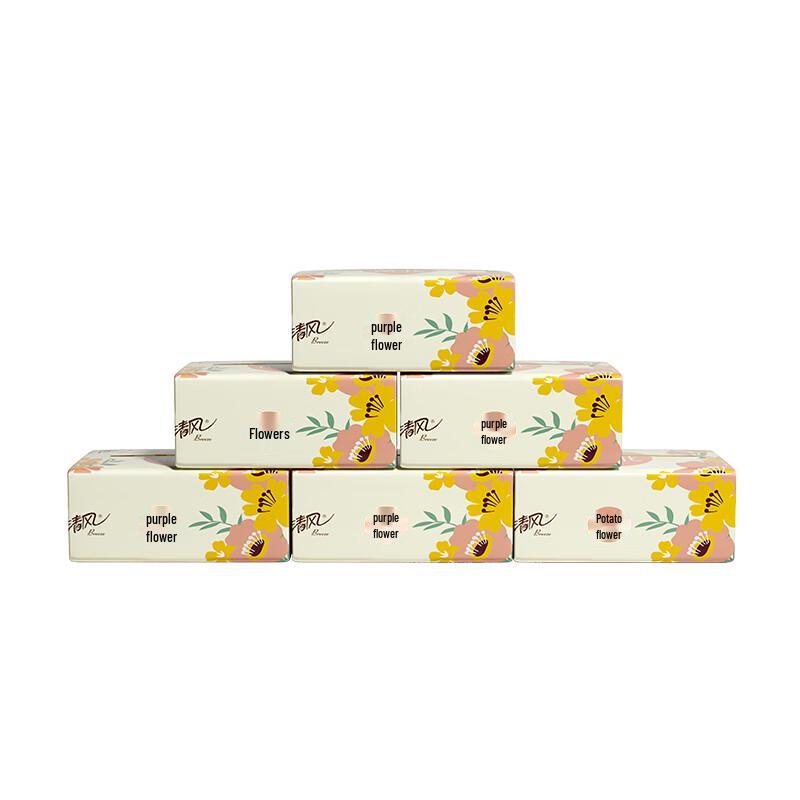 Qingfeng Blooming Flowers 4-Ply Soft Facial Tissues