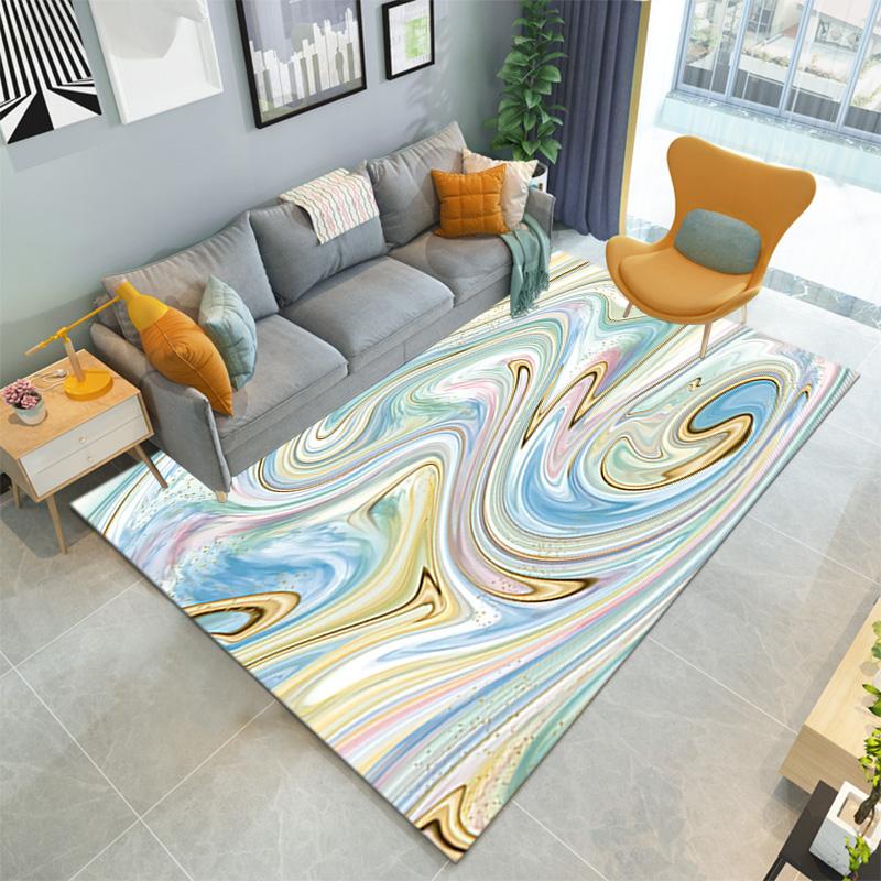 1 Stück Teppich mit Marmorstruktur für Wohnzimmer, Schlafzimmer, Heim-Sofa-Dekoration, rutschfeste Bodenmatte