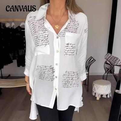 Plus Size Damenhemd Frühlings- und Sommermode Druck Lose Sexy Schwalbenschwanzhemd