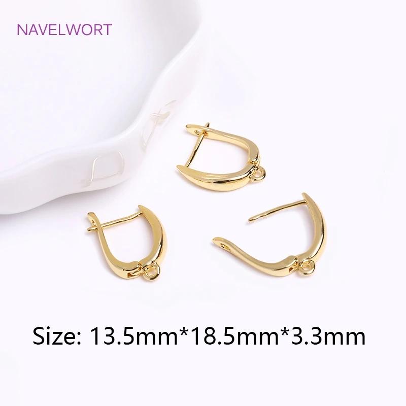 

Trendy Brass Earring Hook Accessories 18K Gold Plated Earring Clasps Gold Earrings Earwires DIY Jewelry Accessories Wholesale 2 pieces